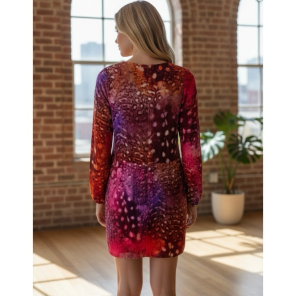 ERIN By Erin Fetherston Red Feather Wrap Dress - Picture 3 of 12